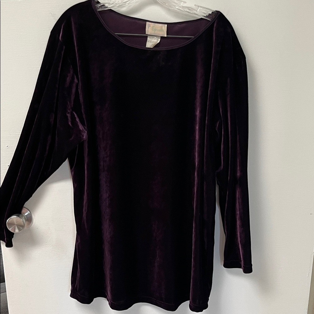 Vintage Velvet Long Sleeve Top 7-07